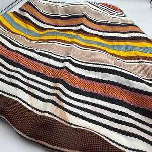 Tory Burch Striped Silk Scarf Neck Wrap Multi Color